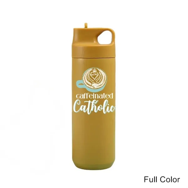 19 oz Stainless Steel Vacuum Sports Bottle with Straw Lid