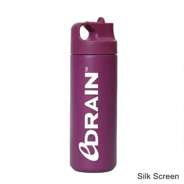 19 oz Stainless Steel Vacuum Sports Bottle with Straw Lid