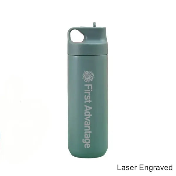 19 oz Stainless Steel Vacuum Sports Bottle with Straw Lid