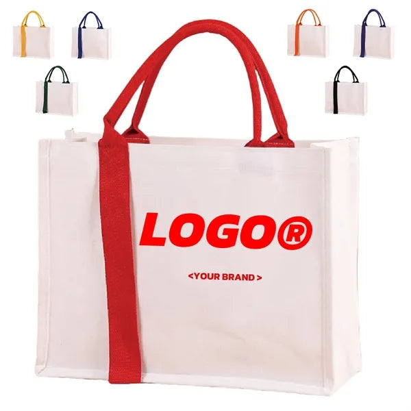 Canvas Gift Bag With Handle And Laminated Surface