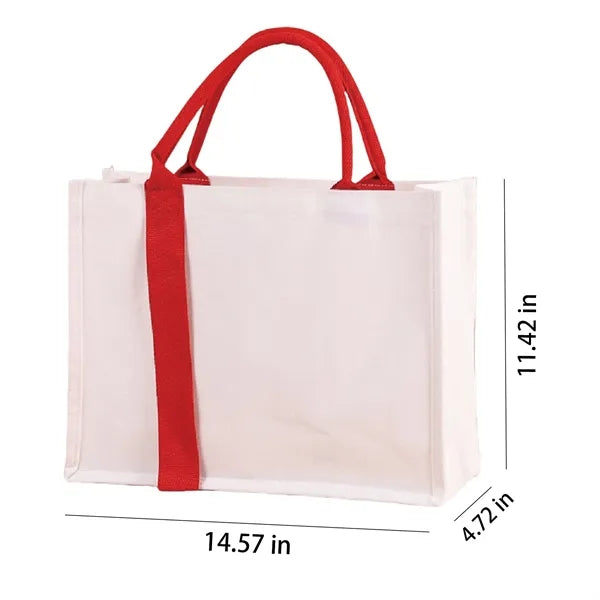 Canvas Gift Bag With Handle And Laminated Surface