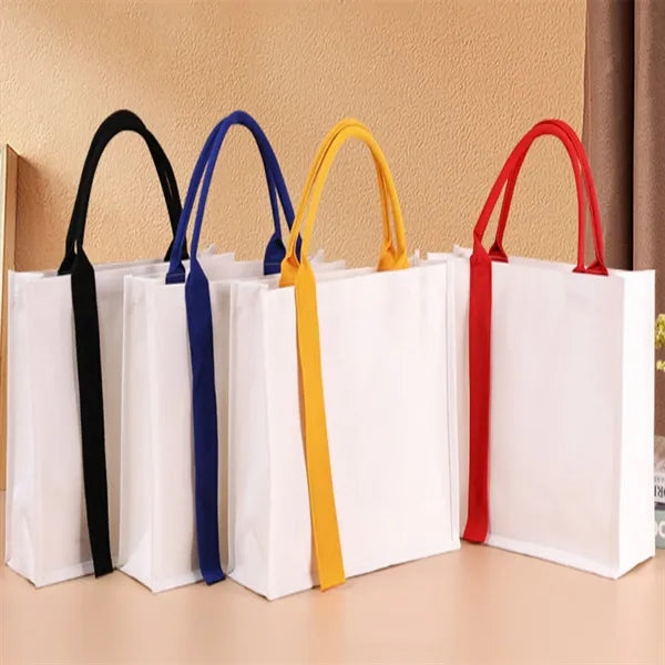 Canvas Gift Bag With Handle And Laminated Surface