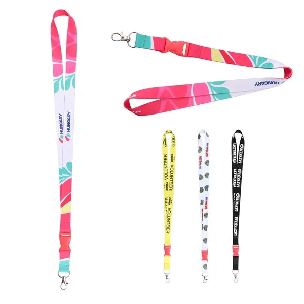 3/4" Polyester Detachable Lanyards Keychain W/ Swivel Hook