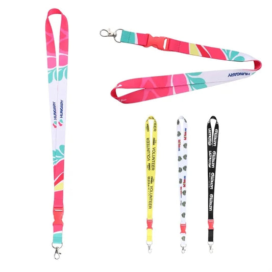 3/4" Polyester Detachable Lanyards Keychain W/ Swivel Hook