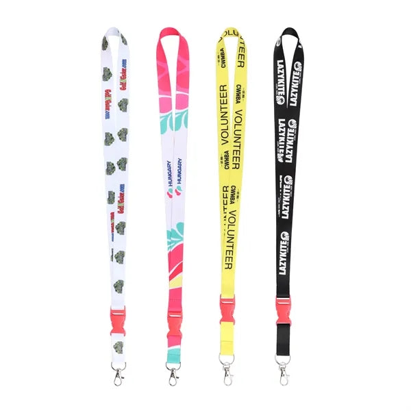 3/4" Polyester Detachable Lanyards Keychain W/ Swivel Hook