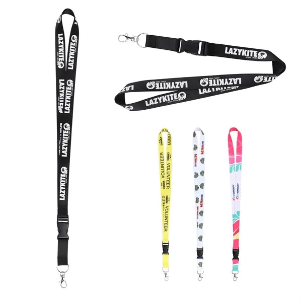 3/4" Polyester Detach Lanyards Badge Holder W/ Swivel Hook