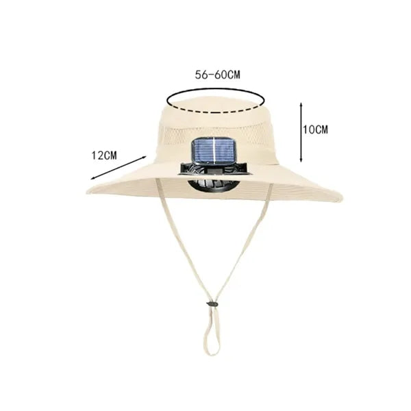 Camo Solar Powered Bucket Hat with Cooling Fan