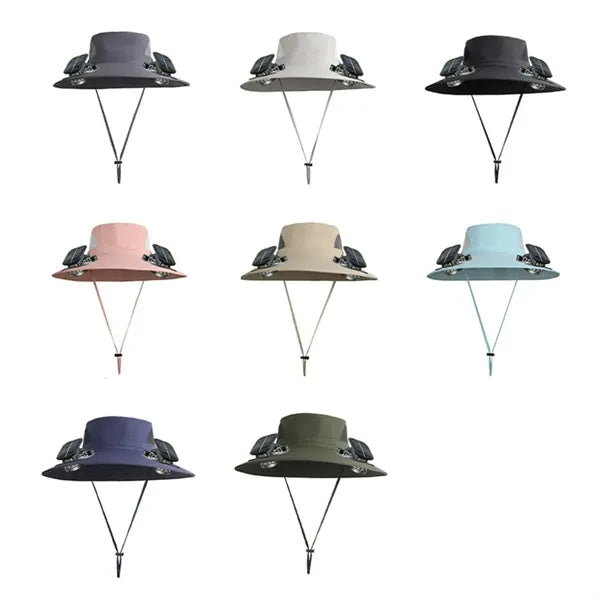 Ventilated Solar Powered Fan Hat for Sun Protection