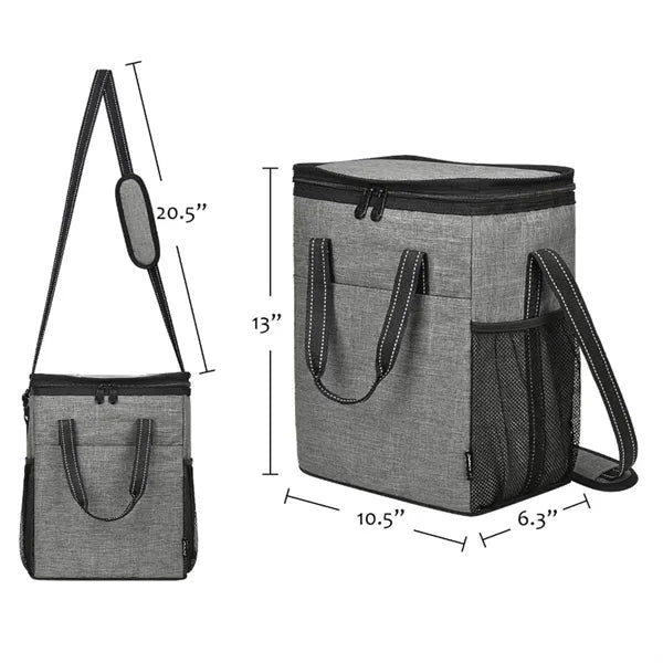Insulated Wine Bottle Tote Bag With Divider Compartments