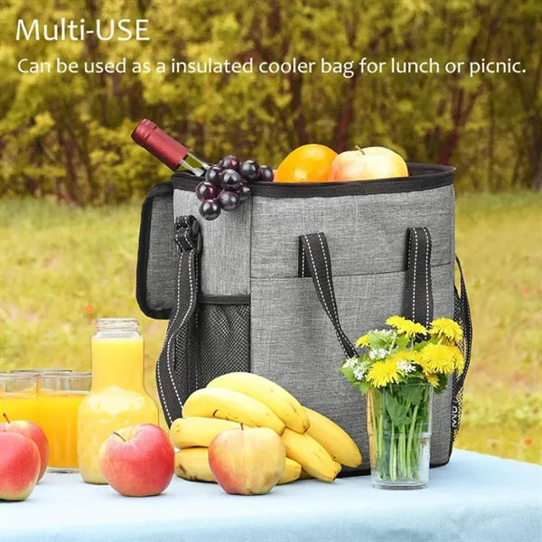 Insulated Wine Bottle Tote Bag With Divider Compartments