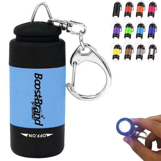 Mini LED Flashlight Keychain with Carabiner Clip