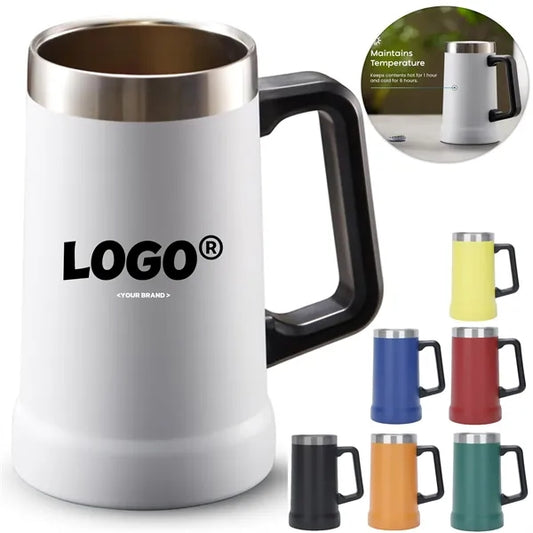 Large Capacity Stainless Steel Beer Mug With Handle