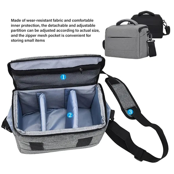 Portable Camera Shoulder Bag With Adjustable Padded Strap