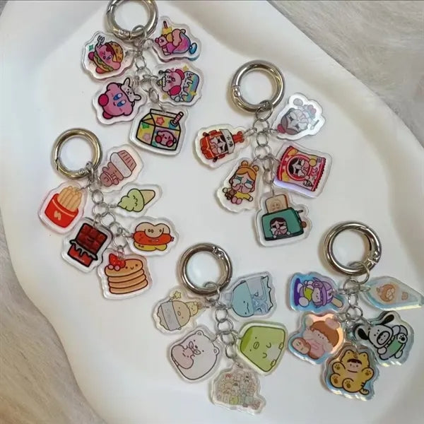 1" Custom Acrylic Keychain with Different Logos Both Sides