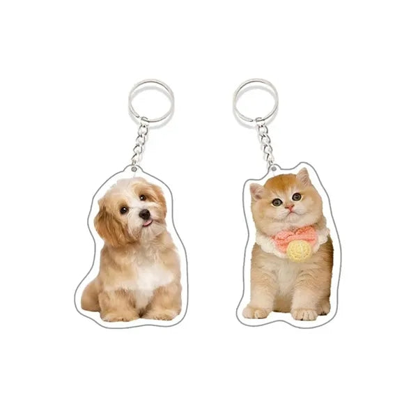1" Custom Acrylic Keychain with Different Logos Both Sides