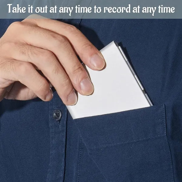 Metal Pocket 60-Page Sheets Notebook Holder with Pen Set