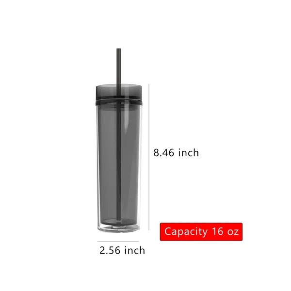 16oz Double Wall Acrylic Insulated Skinny Tumbler