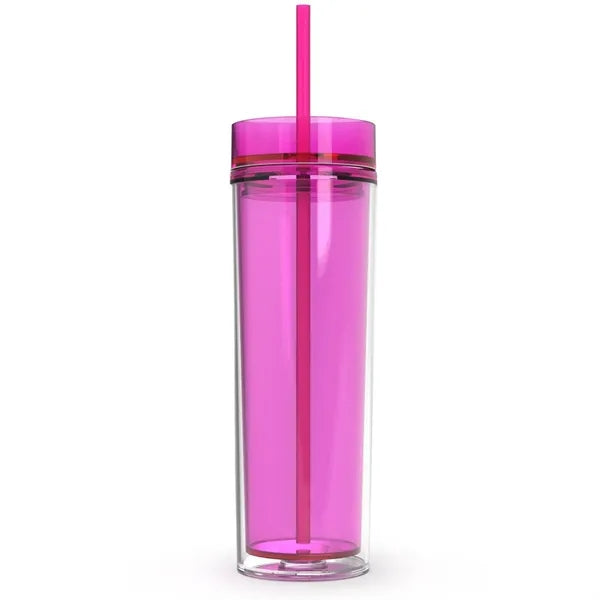 16oz Double Wall Acrylic Insulated Skinny Tumbler