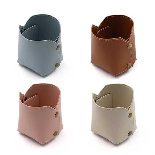 Foldable Leather Desktop Storage Box