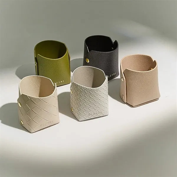 Foldable Leather Desktop Storage Box