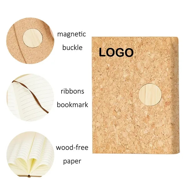 Sustainable Cork Notebook with Magnetic Closure