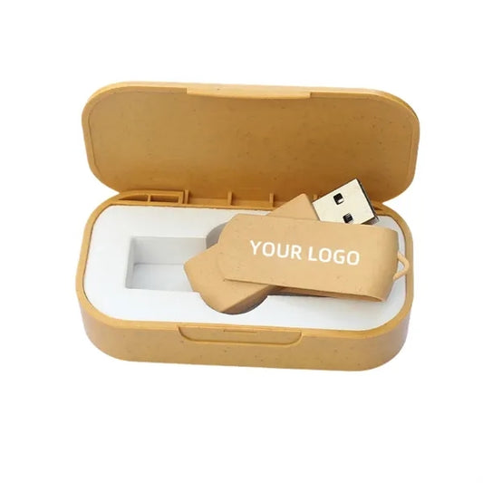 Wheat Straw Swivel USB Drive 16GB