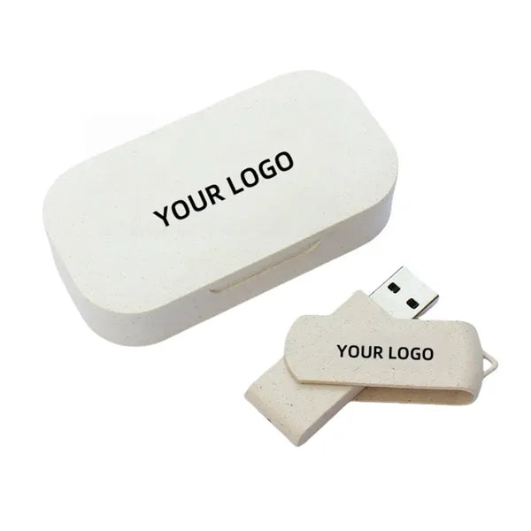 Wheat Straw Swivel USB Drive 16GB