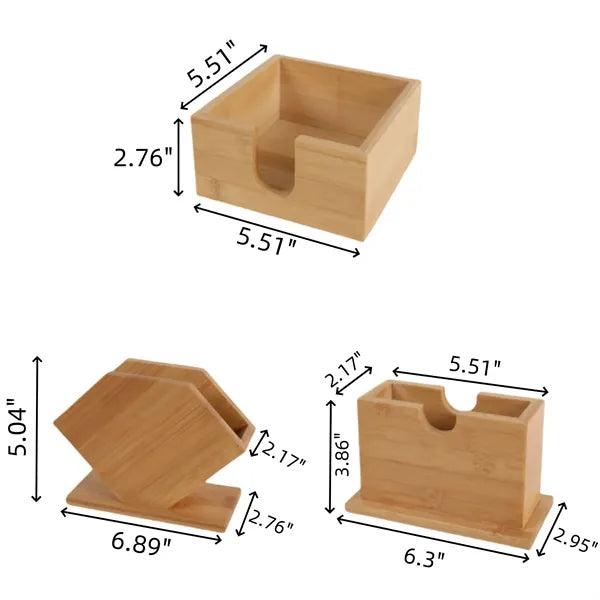 Bamboo Desktop Tissue Box