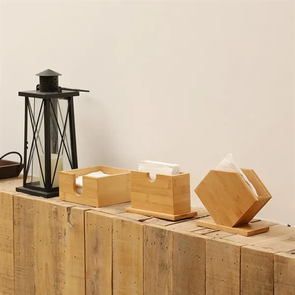 Bamboo Desktop Tissue Box