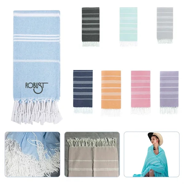 100% Cotton Turkish Summer Fun Beach Towel-Sand Free