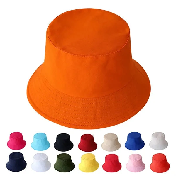 100% Cotton Bucket Hat - Wide Brim Sun Protection