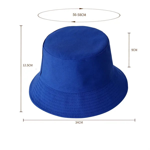 100% Cotton Bucket Hat - Wide Brim Sun Protection