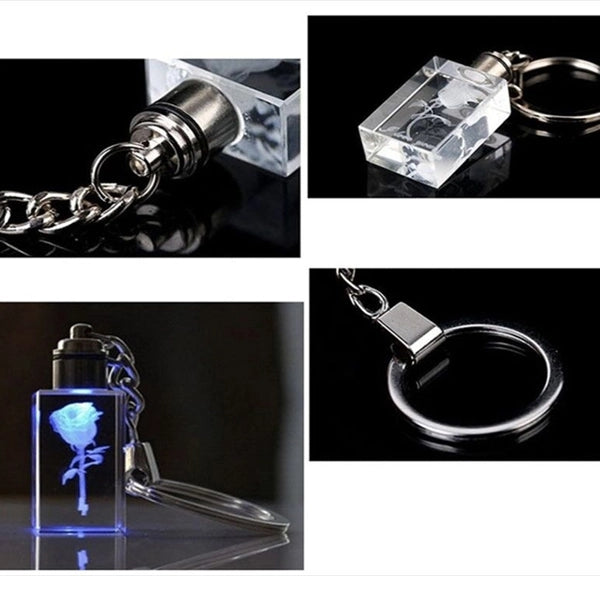LED Light Crystal Key Chain