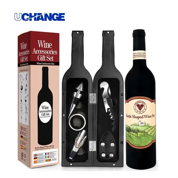Wine Bottle Shaped Accessory Gift Set