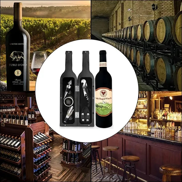 Wine Bottle Shaped Accessory Gift Set