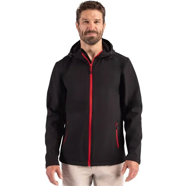 Clique Tempo Recycled Stretch Softshell Mens Full Zip Hoo...