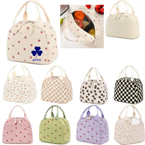 Lunch Bag for Women Men Cute Corduroy,Lunch Tote Bags