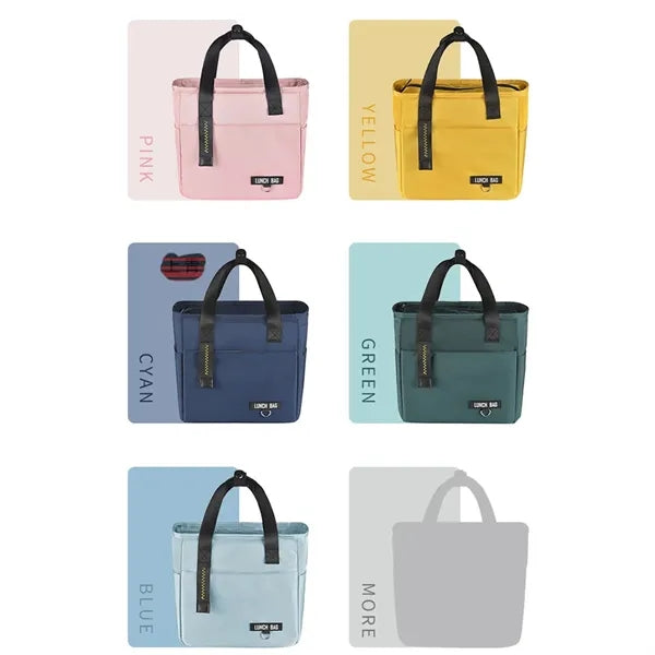 Polyester Portable Multi color Tote Insulated Lunch Bag