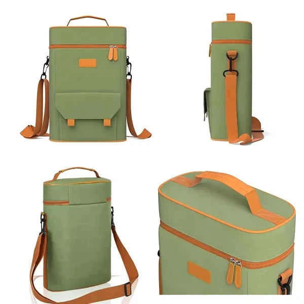 Double Pocket Oxford Cloth Wine Insulation Bag
