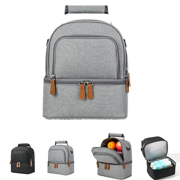 Oxford Cloth Double Layer Insulated Lunch Backpack