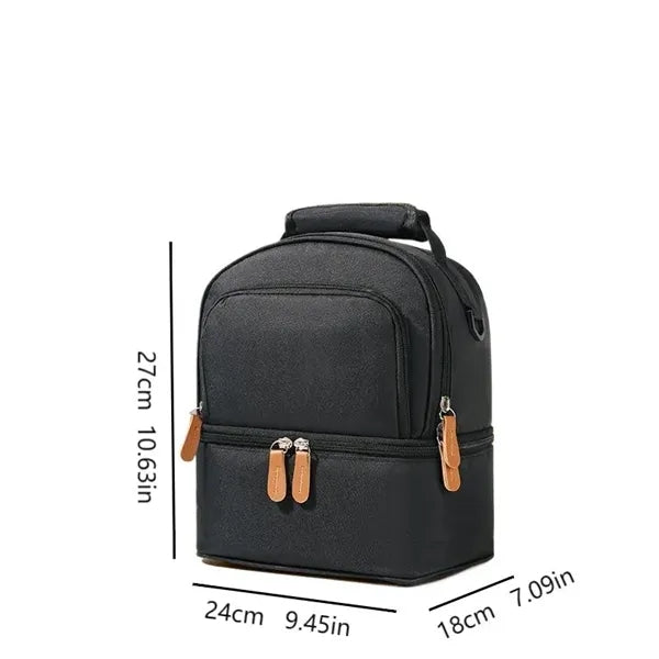 Oxford Cloth Double Layer Insulated Lunch Backpack