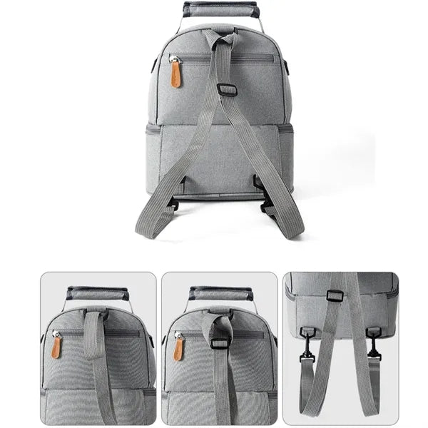 Oxford Cloth Double Layer Insulated Lunch Backpack