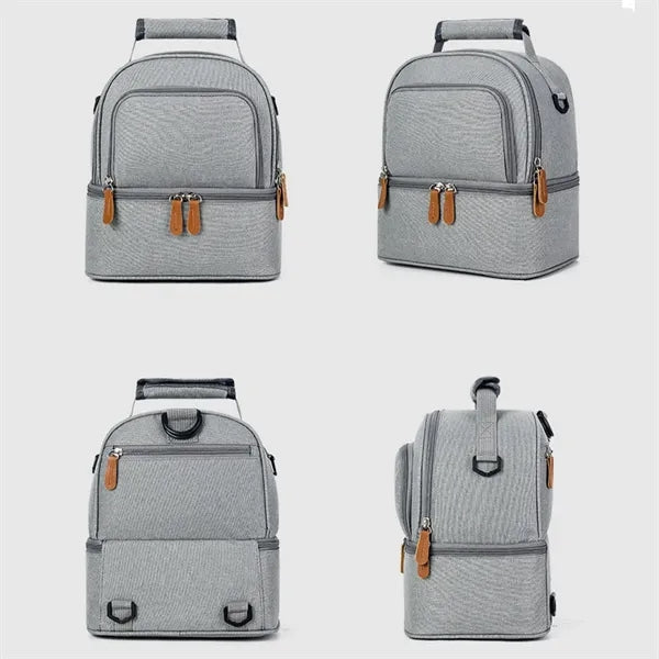 Oxford Cloth Double Layer Insulated Lunch Backpack