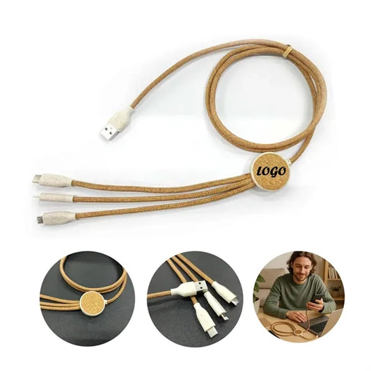 3-in-1 Eco-Friendly Wheat Straw Charging Cable