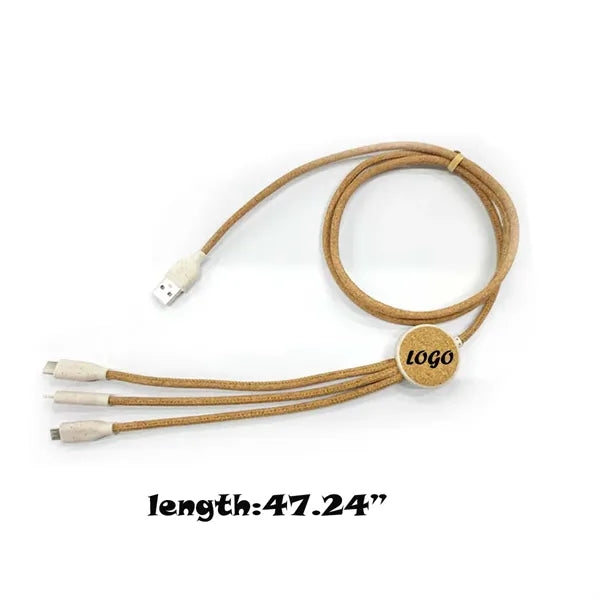 3-in-1 Eco-Friendly Wheat Straw Charging Cable
