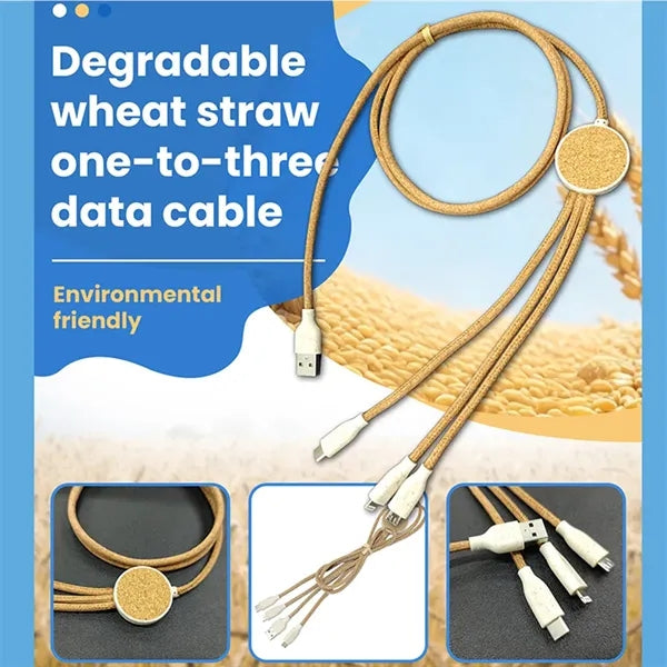 3-in-1 Eco-Friendly Wheat Straw Charging Cable