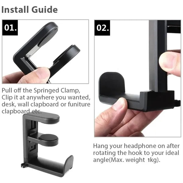 Rotating Headphone Stand Clamp