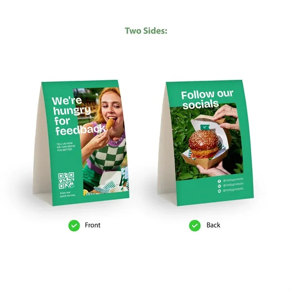 7" x 5" Custom Table Tents - Vertical