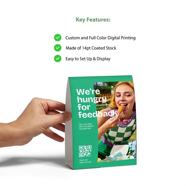 7" x 5" Custom Table Tents - Vertical