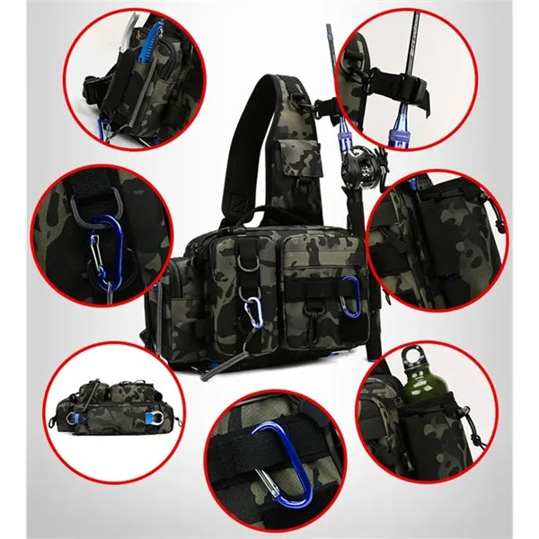 Tactical Angler Shoulder Pack, waist/cross body bag,Lure bag
